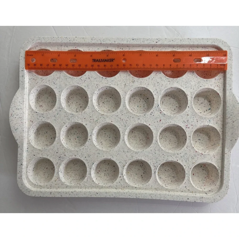 Trudeau Structured Silicone 24 Count Mini Muffin Cupcake Pan BPA Free Confetti